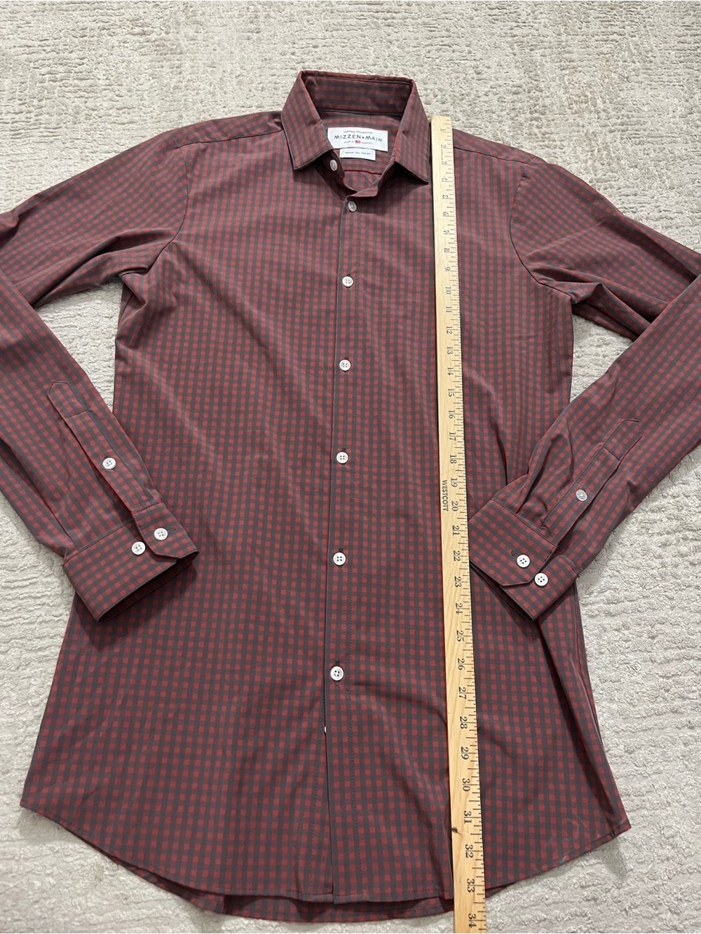 Mizzen + Main Leeward Collection stretch Button Down Checkered Shirt - Picture 2 of 7